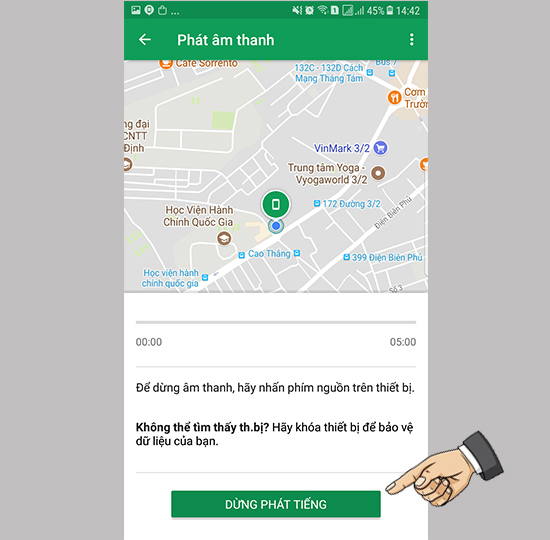 Phát tiếng và khóa thiết bị